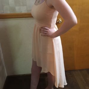 Peach high low dress